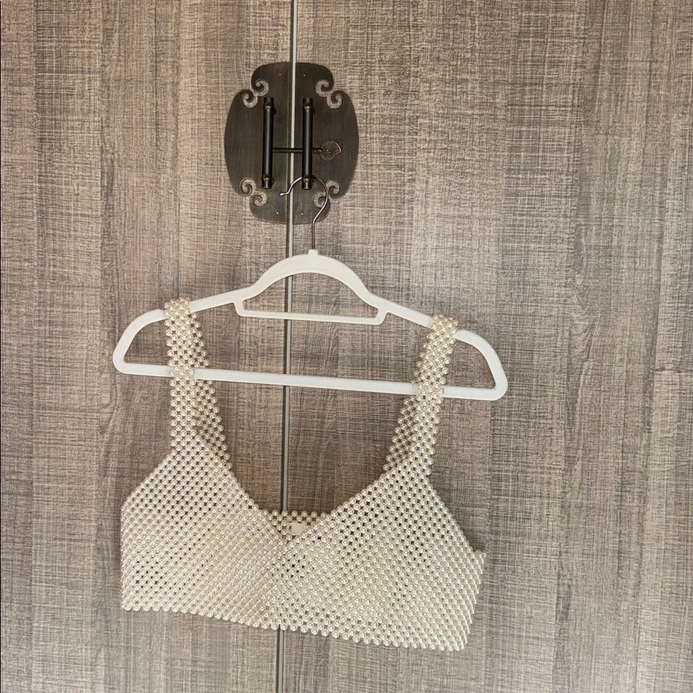 MANGO Beaded Faux Pearl Top - Picture 12 of 17